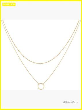 Layered Heart Necklace Pendant Handmade 18k Gold Plated Dainty Choker Arrow Bar